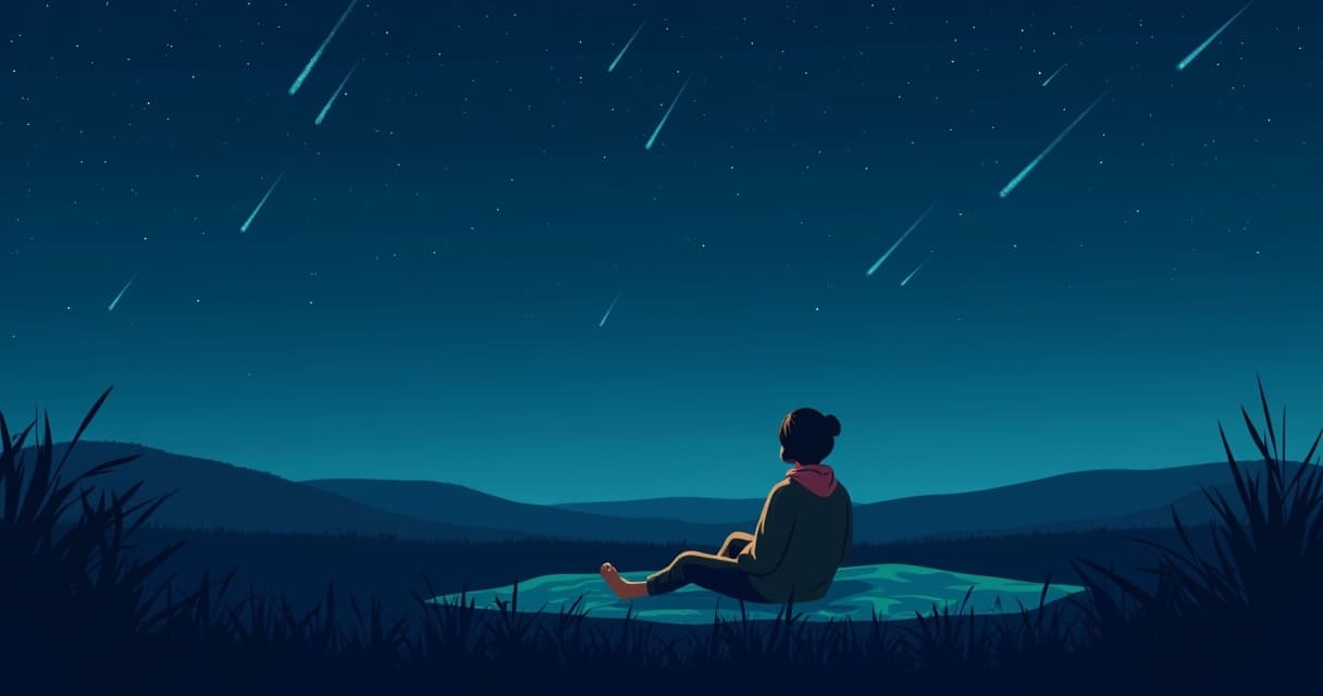 Perseidy 2026: noc spadających gwiazd bez blasku Księżyca — ilustracja